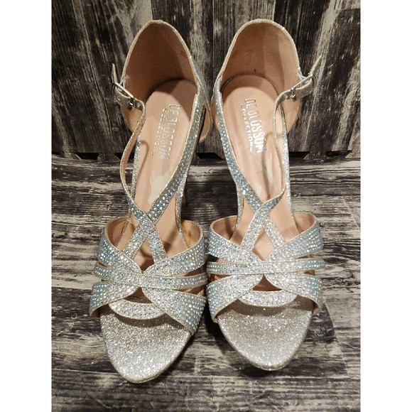 DE BLOSSUM Womens Shoes Heels Metallic Silver Stiletto Platform VICE Size 8.5 - Picture 5 of 7